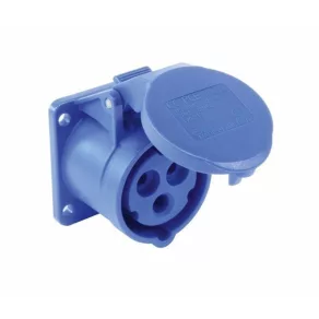   Conector industrial DAFB-162 3P 16A 230V IP44, priză dreaptă pentru montare încastrată PCE 313-6