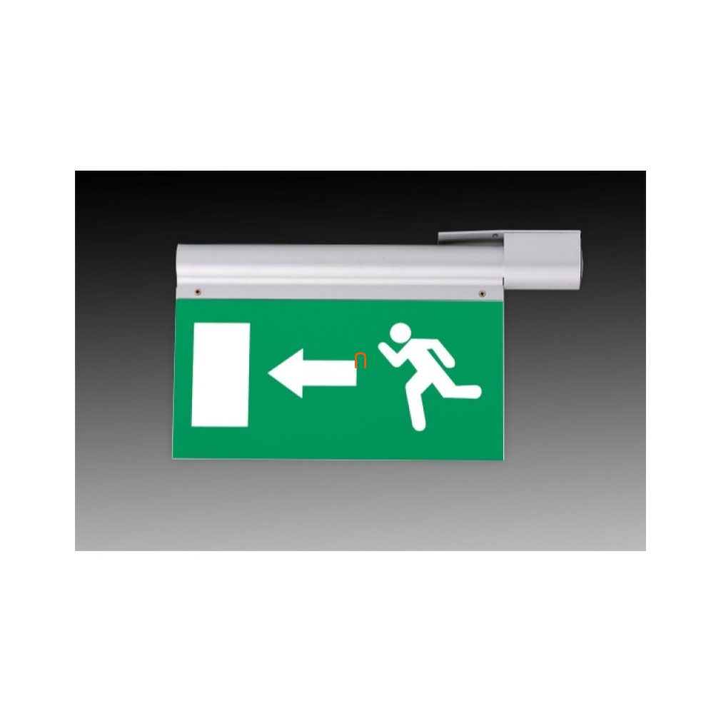 MLX JM 296LED-O/Z 1W LED lumină de avarie cu placă de plexiglas, pentru montare pe suprafețe cu funcționare continuă, cu pictogramă pe ambele părți, cu baterie de 3 ore