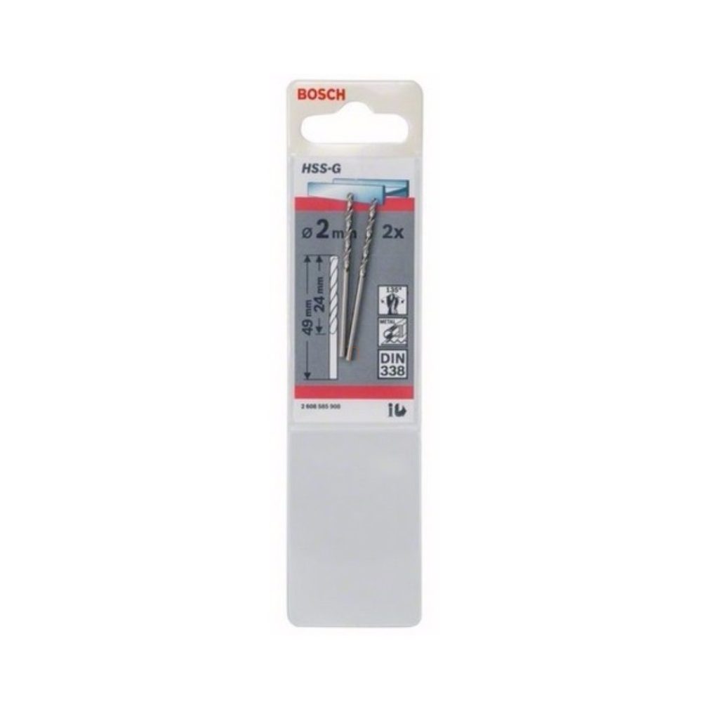 Bosch burghiu pentru metal HSS-G STD 2x24x49mm 2 buc/cutie (2608585908) Materiale prelucrabile: metale feruginoase, plastic