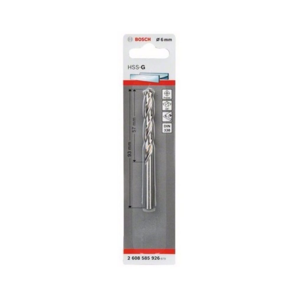Burghie de metal Bosch HSS-G STD 6x57x93mm 1 buc./cutie (2608585926) Materiale prelucrabile: metale feruginoase, plastic