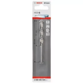   Burghiu pentru metal Bosch HSS-G STD 6x57x93 mm, 1 buc./set (2608585926) Materiale prelucrabile: metale cu conținut de fier, plastic