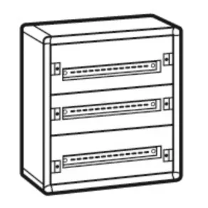   Cutie de distribuție metalică preasamblată, montată pe perete, Legrand XL3 160, cu 3 rânduri și 72 de module - 20003