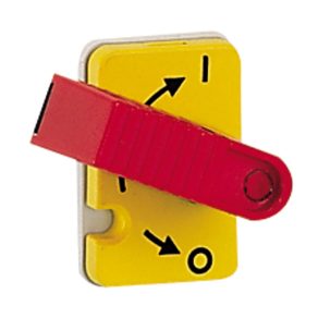   Legrand Vistop 32A 3P frontal, manetă roșie/capac galben, întrerupător de sarcină pentru montare pe șină - 22300