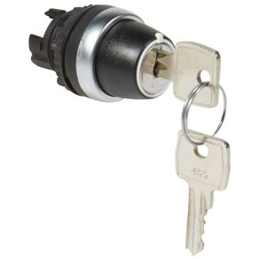   Comutator cu cheie Legrand Osmoz cu 2 poziții fixe V, 90°, negru - 23954