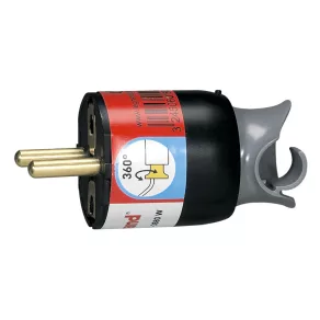   Conector Legrand cu împământare, rotativ la 360°, negru-gri - 50173