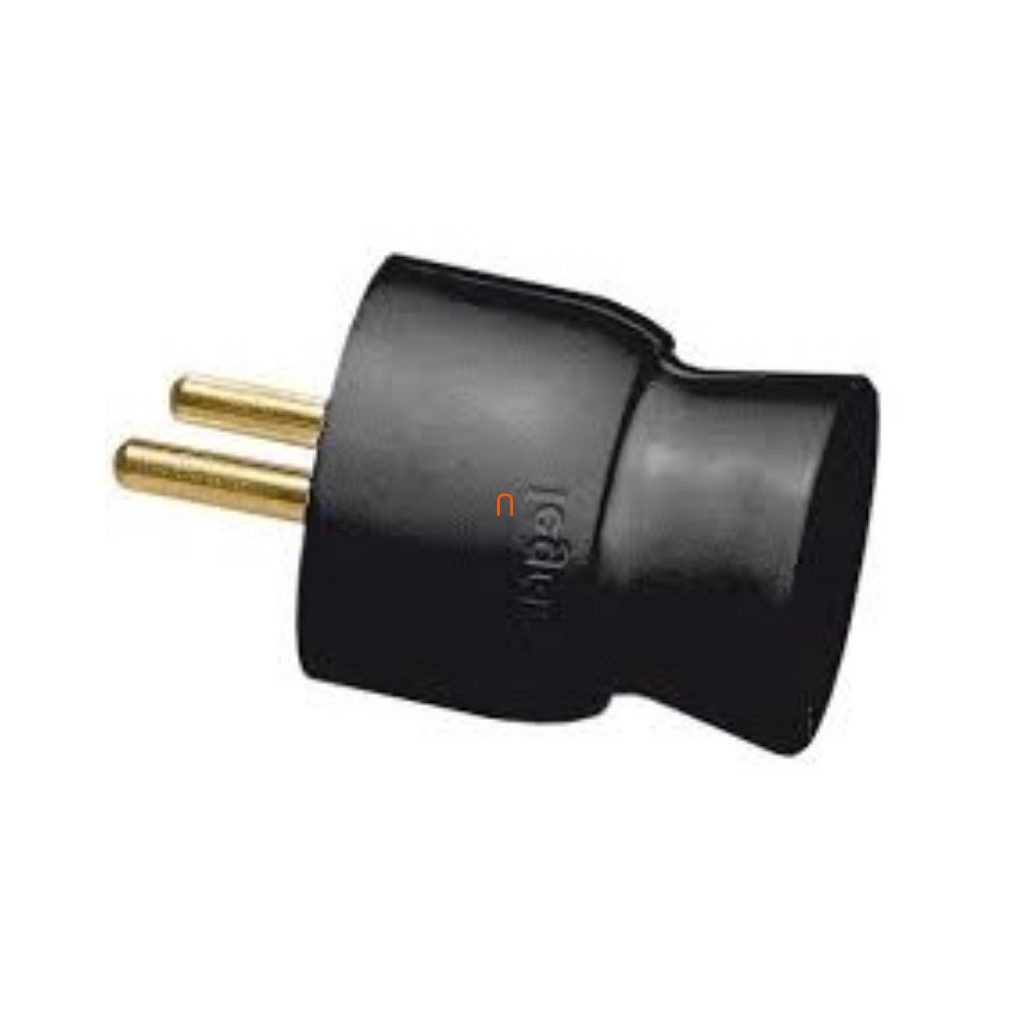 2P+F cu împământare, conector din plastic cu racord posterior, negru leg.050177
