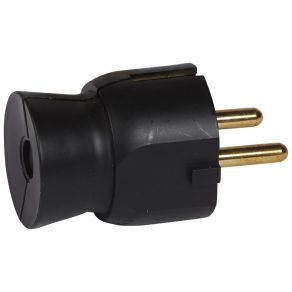   Legrand 2P+F cu împământare, priză din plastic cu conectare posterioară, negru - 50177