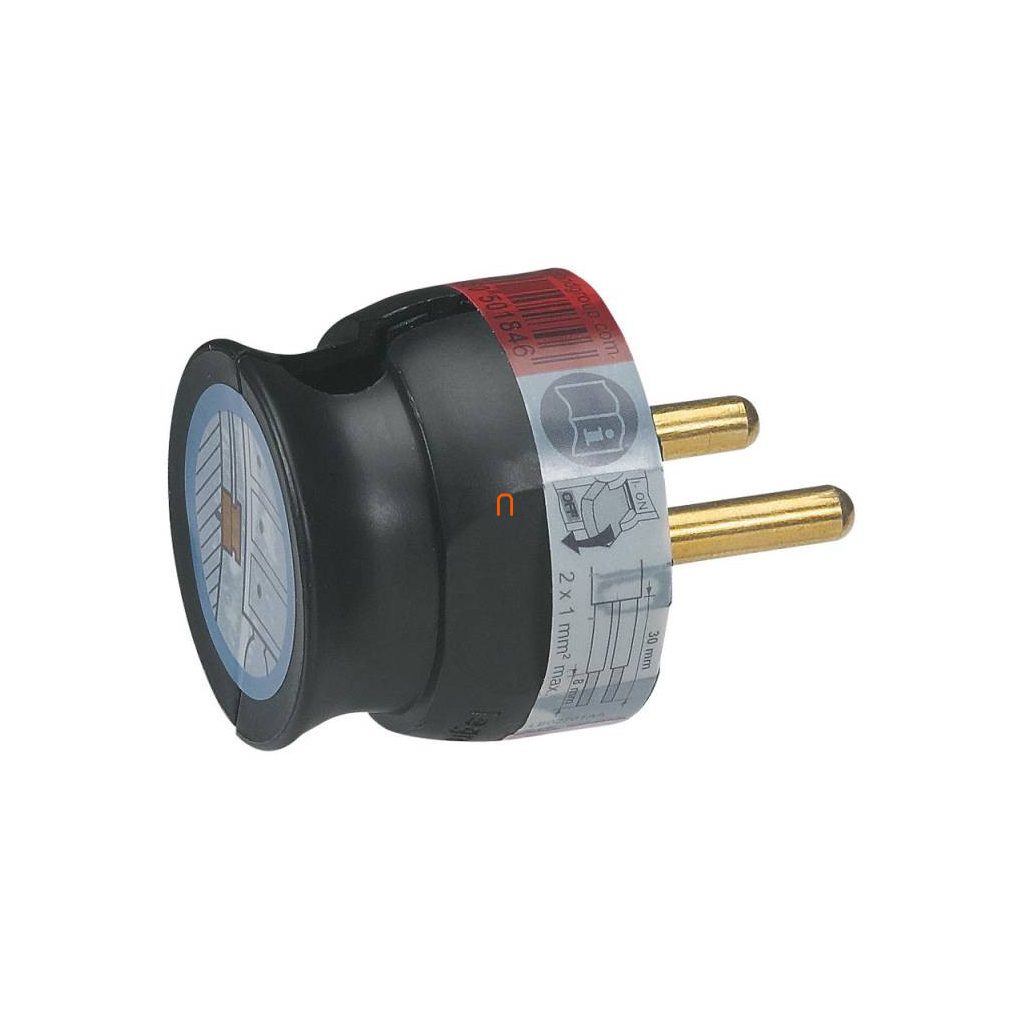 Conector 2P 16A, plastic negru, încastrat 050184