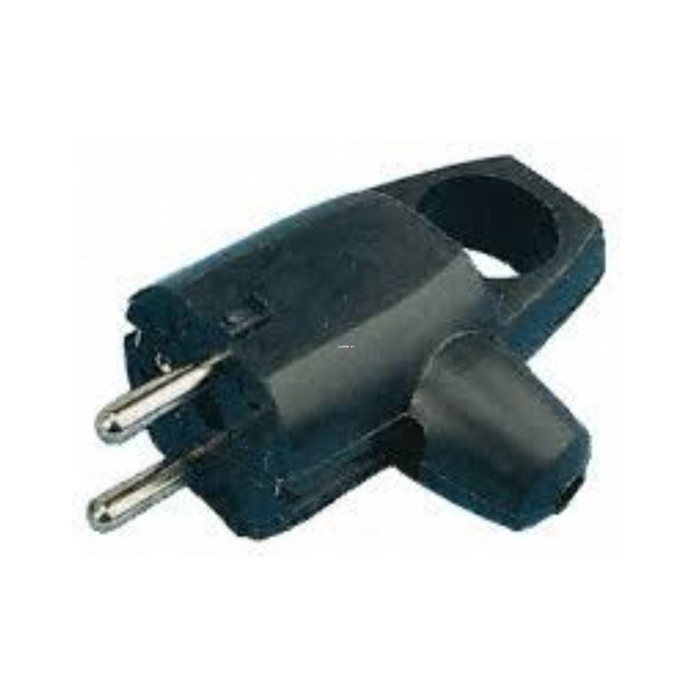 Conector cu împământare Legrand, cu racord lateral, cu dispozitiv de extragere, negru (050252)