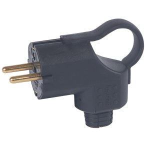   Priza Legrand cu împământare, conexiune laterală, cu tragere, negru - 50252