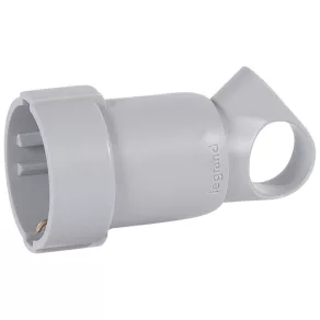   Priză cu împământare LeGrand cu ridicare, conexiune posterioară, gri - 50325
