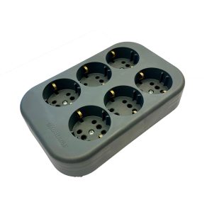   Priză multiplă Legrand, fără fir, 6x2P+F, gri - 053474-21