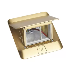   Cutie de podea încastrată Legrand Pop-up, 3 module, alamă, goală - 54015