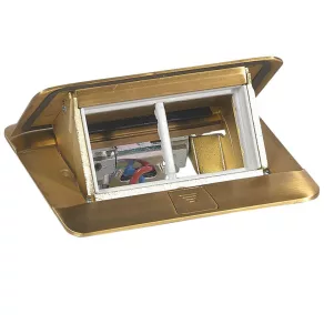   Cutie de podea încastrată Legrand Pop-up, 4 module, alamă, goală - 54016