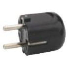   Priza Legrand 2P+F, plastic, conexiune laterală, negru - 54366