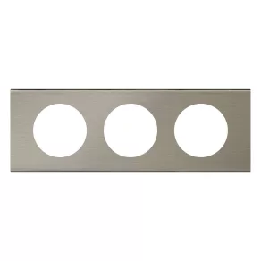 Cadru Legrand Céliane cu 3 prize, oțel inoxidabil - 69103