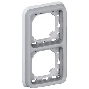   Cadru Legrand Plexo 55 pentru montare încastrată, cu 2 prize, vertical, gri - 69685