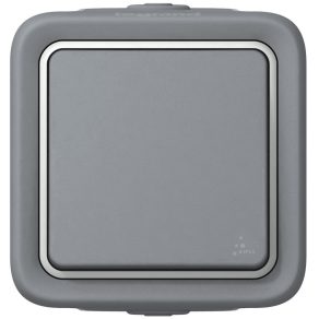   Buton simplu Legrand Plexo 55 montat la suprafață, N/O, complet, gri - 69720