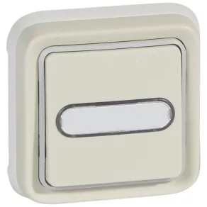   Buton Legrand Plexo 55 încastrat 1P cu indicator luminos N/C, suport pentru etichetă, complet, alb - 69864