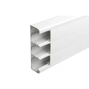   Canal pentru cabluri Legrand DLP cu fixare prin clips, 180 x 50 mm, 3 compartimente, cu separator, capac 3 x 45 mm, 2 m, alb - 75606