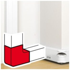   Piesă de colț Legrand DLP pentru canal de cabluri cu fixare prin clip, 90°, 145 x 50 mm, alb - 75644