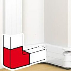   Piesă de colț Legrand DLP pentru canal de cabluri cu fixare prin clip, 90°, 180 x 50 mm, alb - 75646