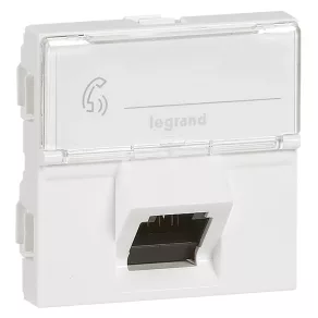   Legrand Program Mosaic 1 x RJ45 (UTP) Cat.6A 2 module, unghiulare, alb - 76509