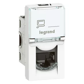   Legrand Program Mosaic Priză RJ45 Cat 6 STP 1 modul alb antimicrobian - 76583
