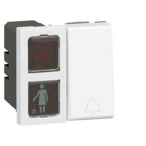   Indicator de stare cameră hotel Legrand Program Mosaic, indicator luminos și buton sonerie, lățime 2 module - 77047