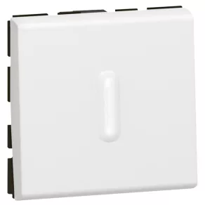   Comutator Legrand Program Mosaic cu două poli și indicator luminos, 2 module, alb - 77064
