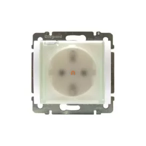 Galea Life 771027 Priză 2P+F cu arc, albă, IP44, cu capac