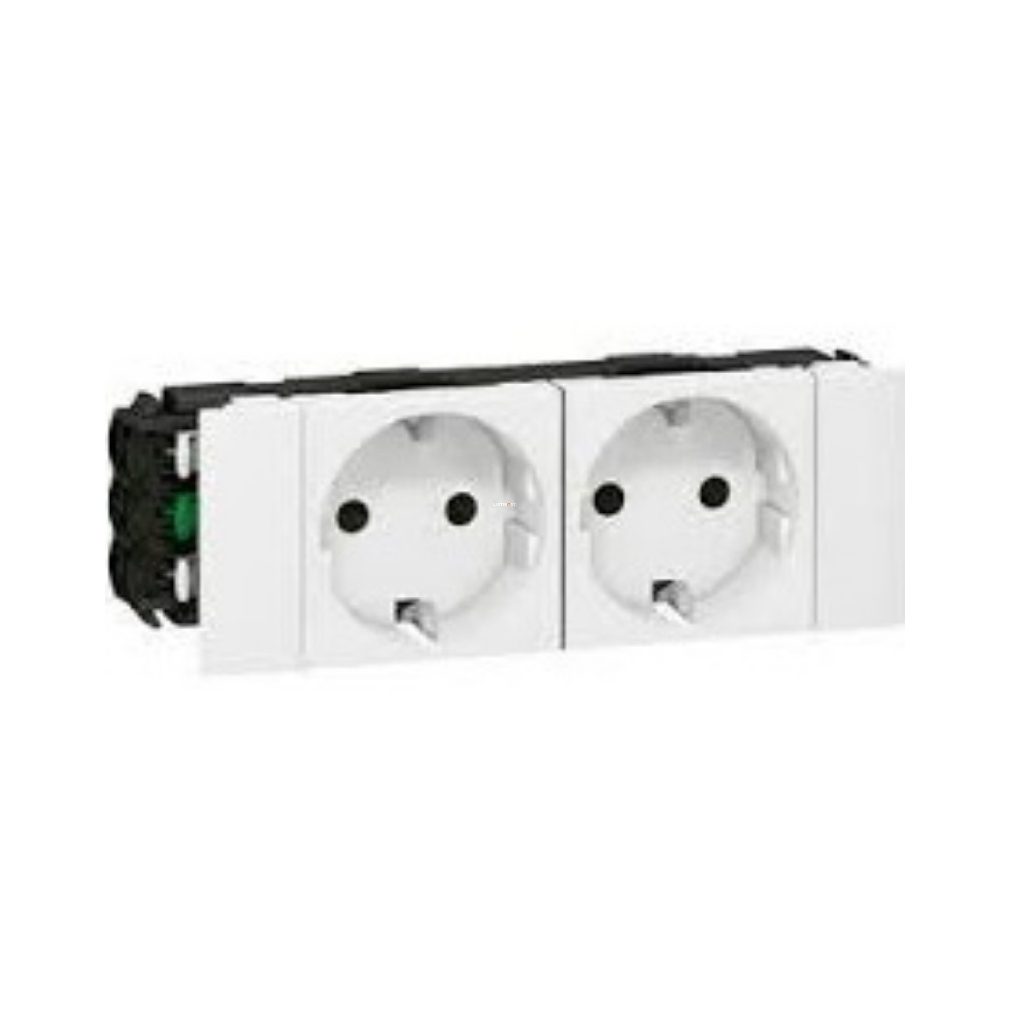 Legrand DLP-S priză cu program Mosaic 2x2P+F, cu sine, cu Soluclip, alb (77202)