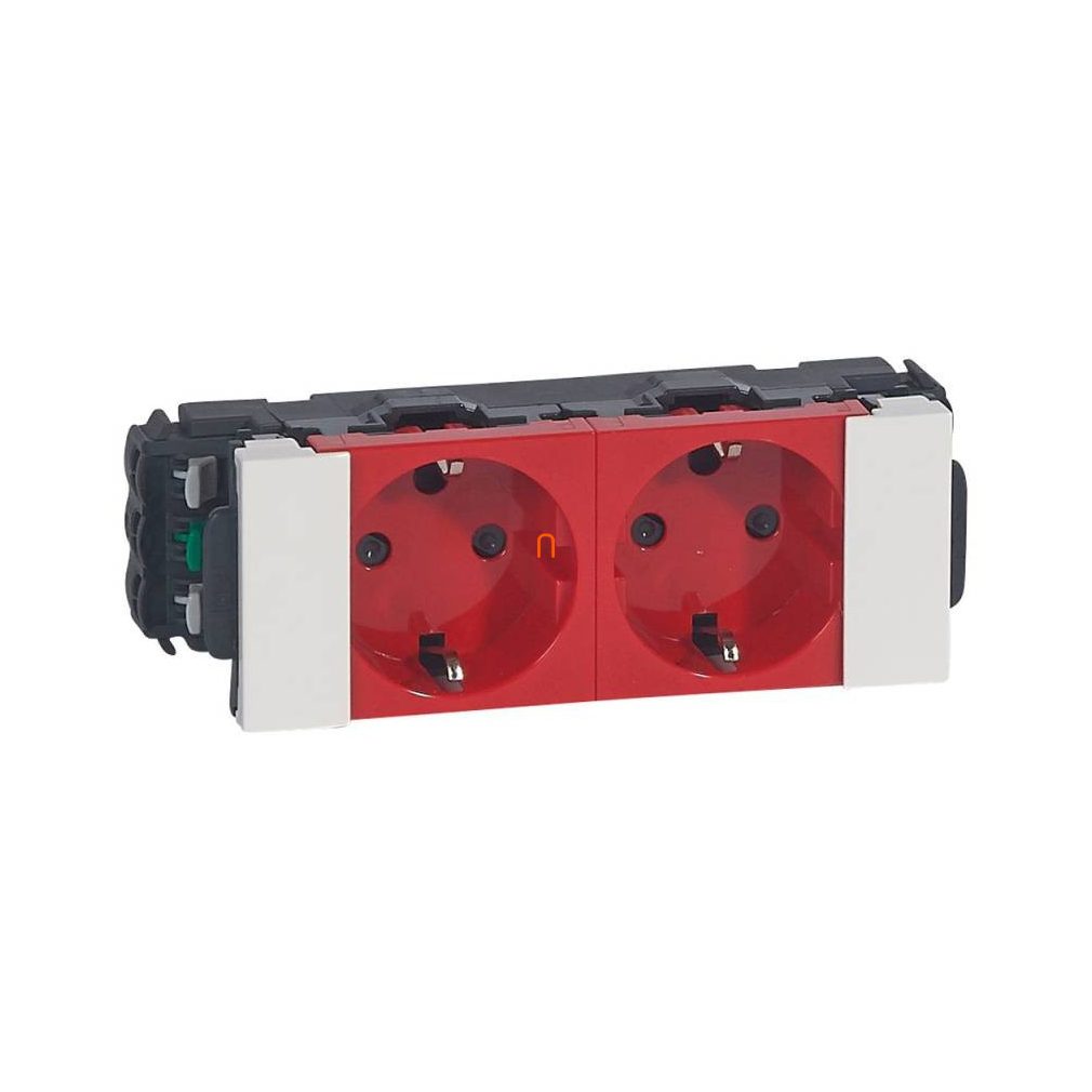 Legrand 077222 DLP-S priză cu program Mosaic 2x2P+F, cu sine, Soluclip, roșu, cu blocare