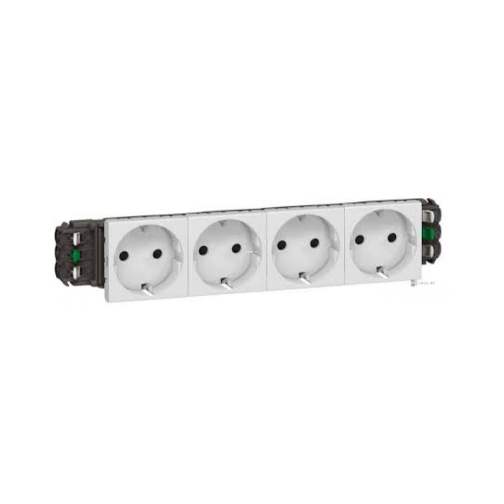 Legrand Mosaic 4x2P+F cu șine alb (77404)