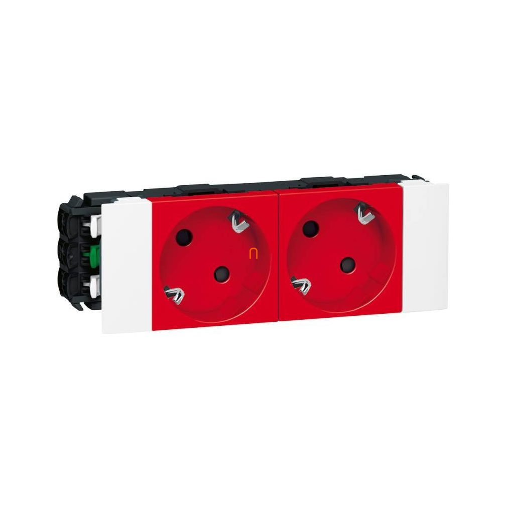 Legrand 077422 Program Mosaic 2x2P+F DLP priză cu blocare, cu șină, cu arc, roșie