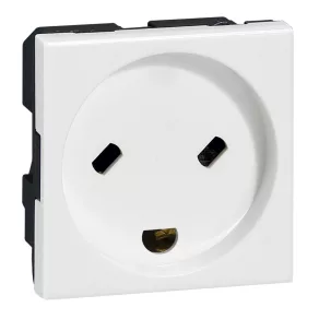   Priză Legrand Program Mosaic, standard danez, 2 m, pentru UPS, cu obturator de siguranță, albă - 77509