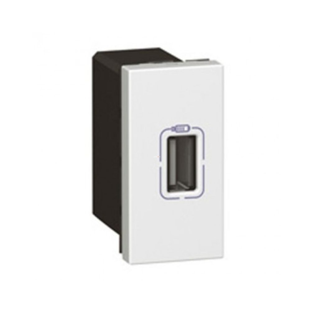 Legrand Program Mosaic priză USB, 750 mA, 1 modul, alb (77591)