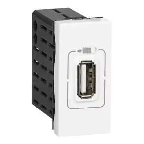   Priză de încărcare USB LeGrand Program Mosaic, 750 mA, 1 modul, alb - 77591