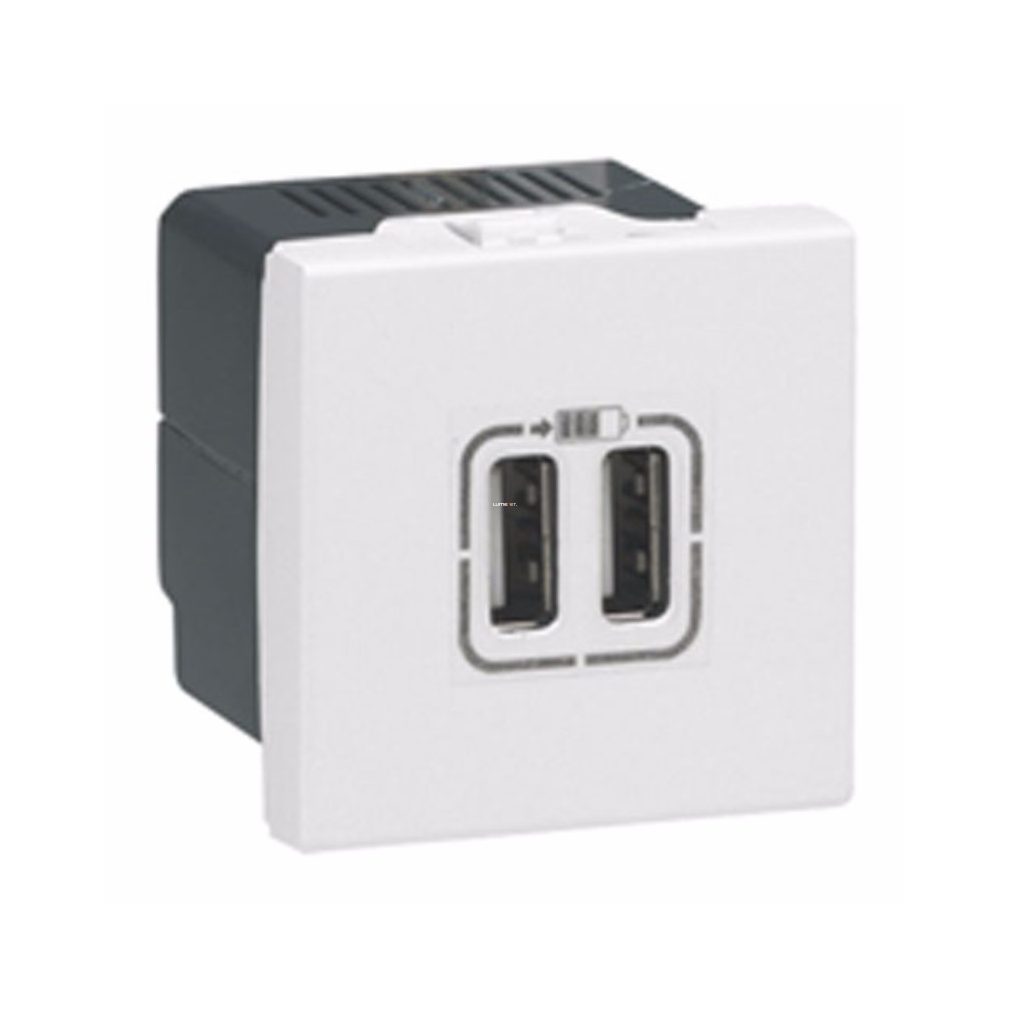 Legrand Program Mosaic priză dublă USB, 2400 mA, 2 module, alb (77594)
