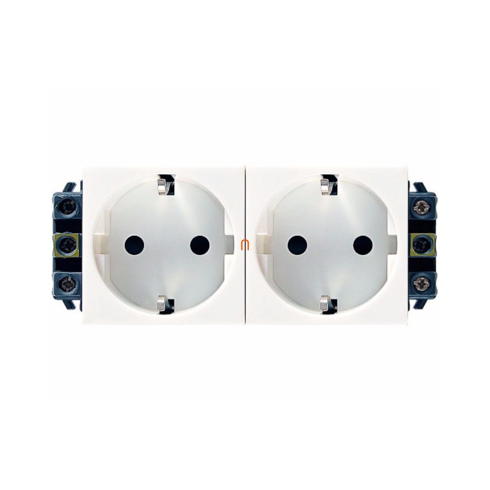 Legrand 077602 Mosaic 2x2P+F cu șine alb