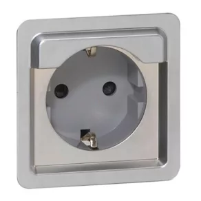   Priză Legrand Soliroc 2P+F cu împământare, 16 A-250 V~, IK10, cu capac de protecție, cu conectare prin șuruburi, rezistentă la vandalism - 77836