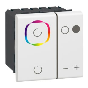   Regulator de intensitate luminoasă LED RGB LeGrand Program Mosaic, pentru 1 zonă, 2 module, alb - 78403