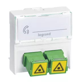   Priză Legrand Program Mosaic SC/APC cu suport pentru etichetă, lățime 2 module - 78614