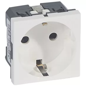   Priză LeGrand Program Mosaic 2P+F, antimicrobiană, albă - 78702