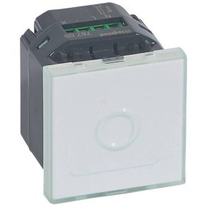   Comutator tactil LeGrand Program Mosaic cu zero, 2 module, alb, antimicrobian - 78709