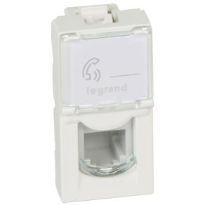 Priză Legrand Program Mosaic RJ11 1 m, albă - 78730