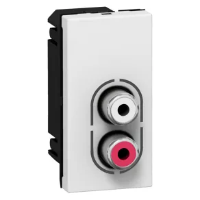 Priză audio Legrand Program Mosaic 2xRCA 1 m alb - 78753