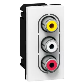   Legrand Program Mosaic Priză audio și video 3xRCA 1 m alb - 78754