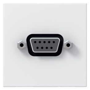   Priză Legrand Program Mosaic SUB-D pentru port serial RS232, cu șurub, 2 m, albă - 78765