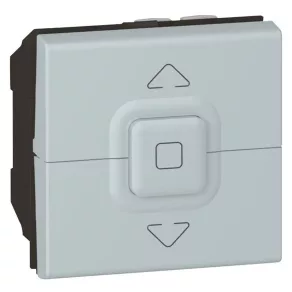   Comutator pentru rulouri Legrand Program Mosaic pentru unul sau mai multe rulouri, pentru control direct al motoarelor, 2 poziții: sus/jos, 2 module, aluminiu - 79228